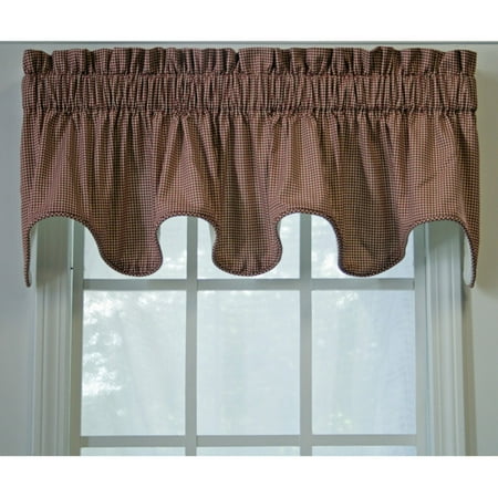 Ellis Curtain Logan Check Lined Scallop Valance