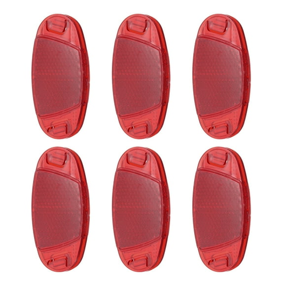 Uxcell 6 Pcs Oval Rear Reflectors Bike Wheel Rim Reflective Warning Reflector Red