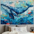 thumbnail image 2 of Orinice Whale Fish Sky Tapestry Wall Hanging Unique Style Art for Home Decor - Living Room Bedroom Apartment Dorm - 4 Sizes Available 60x50inch, 2 of 6