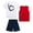 White Red Baseball, variant on RBX Boys Athletic Outfit Shorts Set Short Sleeve Shirts Dry Fit Sleeveless Jersey & Shorts 3 Piece