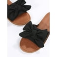 thumbnail image 7 of Vacation Black Sandals For Women  Bow Detail Flat Slide Sandals, 7 of 7