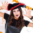 thumbnail image 5 of Slccxzc Womens Pirate Captain Hat, Lace Edge Wide Brim Pirate Hat for Party, 5 of 7