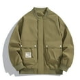thumbnail image 2 of Penkiiy Men's Jackets Windbreaker Bomber Jackets Lightweight Casual Jacket Zip Up Coats with 2 Pockets Khaki Clearance, 2 of 3