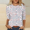 thumbnail image 4 of Zivyakyron T-Shirts Womens Summer Everyday Fourth of July Patriotic Lady's Tops 3/4 Sleeve Loose Casual Clothes, 4 of 7