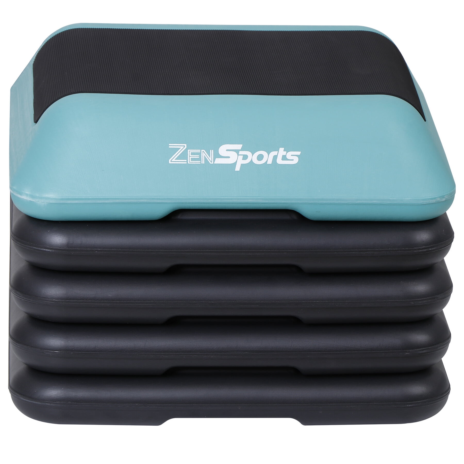 ZenSports 16-in Aerobic Step Platform W/4 Risers, Height Adjustable Exercise Workout Stepper, Green