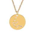thumbnail image 1 of PVCS Collier en Acier Titane à Diamants Sertis, Mode, 12 Constellations, Bijoux, 1 of 1