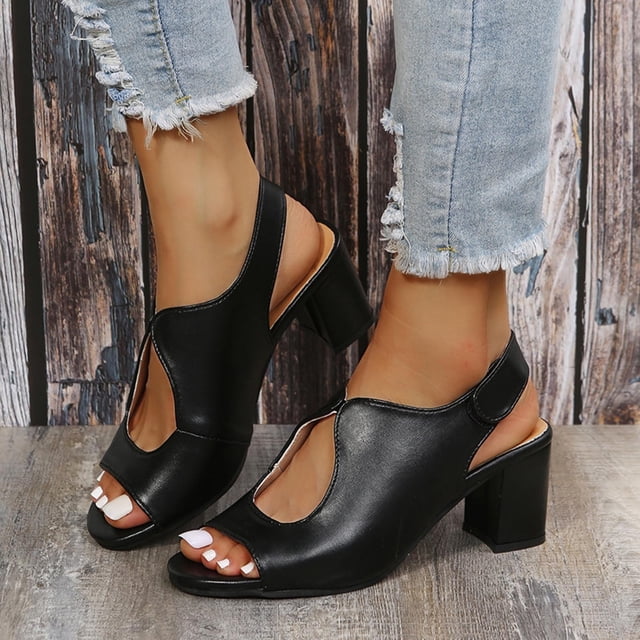 Nuevas sandalias romanas sexis de tacón alto con punta redonda, zapatos de mujer de tacón alto Retro para mujer Wmkox8yii hfjk4875