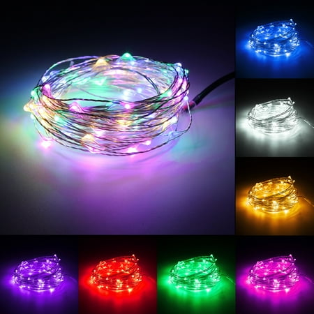 Absolute Radio Christmas Party 10M RGB Remote Control 100Leds Xmas Wedding Party Decor Fairy String Light IP67 Without Adapter ()
