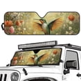 thumbnail image 2 of Yuyamidu Hummingbird Windshield Sunshade Flowers Front Window Sun Shade Foldable Sun Visor for Jeep Wrangler TJ JK JKU Sport Sahara Rubicon 2 Door & 4 Door, 2 of 7