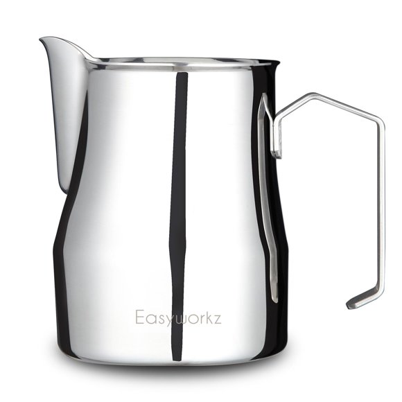 Easyworkz-jarra de café expreso humeante de acero inoxidable, 12 oz, jarra para hacer espuma de café, jarra de leche, capuchino, Latte Art Cup