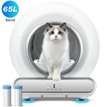 Famistar Automatic Cat Litter Box, Self Cleaning and Odor Removal Robot with Liner, 2.4G Wifi App Control, Sensor Safety Protection for Multi Cats