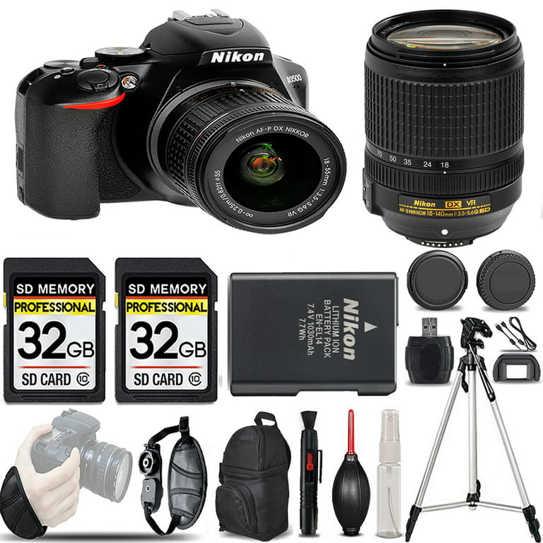 Nikon DSLR Camera with 18-55mm Lens +18-140mm f/3.5-5.6G Lens -LOADED KIT - Walmart.com
