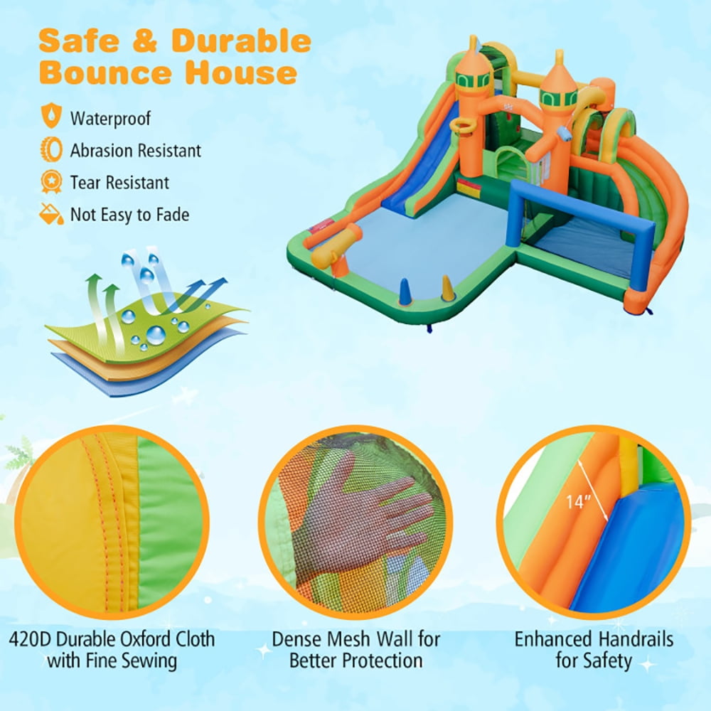 Aimee Lii Kids Inflatable Water Slide for Yard Lawn with 735W Blower, Kids Bounce House for 3-10