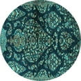 thumbnail image 1 of Ahgly Company Indoor Round Persian Turquoise Blue Traditional Area Rugs, 3' Round, 1 of 4