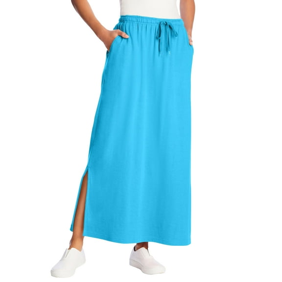 Woman Within Plus Size Sport Knit Side-Slit Skirt
