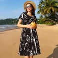 thumbnail image 4 of Disketp Wine Seamless para Vestido de Manga Corta para Mujeres, Vestidos de Verano para Mujeres, Casual y Holgado para la Playa, 4 of 6