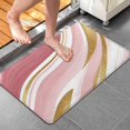 thumbnail image 4 of Pink Gold Marble Pattern Bathroom Rugs Mat,Non Slip Microfiber Bathroom Rug,Rubber Backing,Soft Bathroom Mats for Bathroom Floor,Tub and Shower,20x32in(50x80cm), 4 of 5