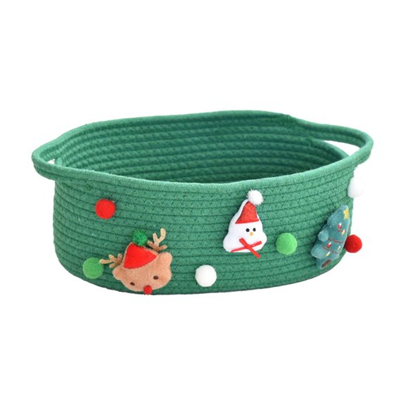 EUDIDV Xmas Tree Decor Hand Woven Cotton Rope Christmas Gift Basket Santa Claus Storage Basket Gift Basket Apples Bag Tote Bag Candy Bag Wine Bag Desktop Storage Basket Christmas Ornaments