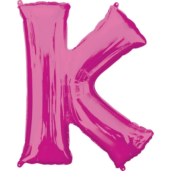 Anagram 86483 33 in. Letter K Shape Foil Balloon, Pink