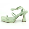 thumbnail image 4 of Ferwind Women's Sandals Chunky High Heels Platform Buckle Straps Female Adult Green 10, 4 of 9