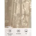 thumbnail image 6 of Sheer Curtains 72 Inches Long 2 Panels Set for Bedroom, Beige Floral Semi Sheer Curtains for Windows, Vintage Spring Botanical Flowers Voile Window Treatments Rod Pocket Curtain, 6 of 7