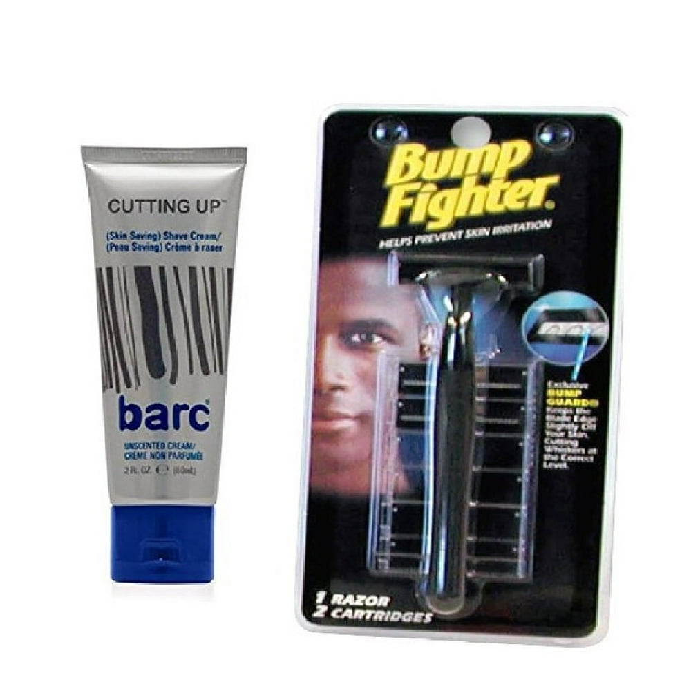 Barc Cutting Up, Unscented Shave Cream, 2 Oz + Bump Fighter Razor for
