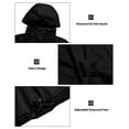thumbnail image 6 of Women's Packable Rain Jacket Windbreaker Waterproof Lightweight Rain Coat with Hood for Golf Cycling Hiking Black XS, 6 of 7