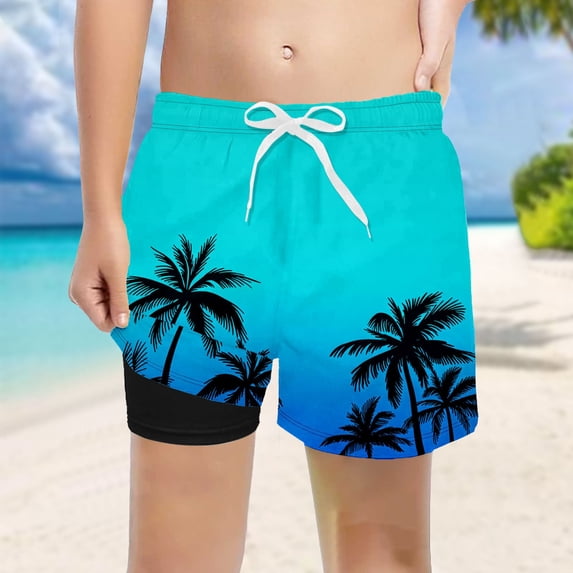 Shadoumai Swim Trunks Kids 4t Boy Drawstring 3d Funny Print Short Pants Qick Dry Beach Bathing Suit Toddler Swimsuit Swimwear Swimming Trunks Clothes