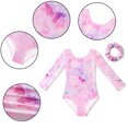 thumbnail image 2 of MXIEZI Kids Baby Leotard for Girls Long Sleeve Gymnastics Outfit Fashion Printed Dance Bodysuit One-Piece Biketards with Hairband for Practice Sizes 3-12T, 2 of 9