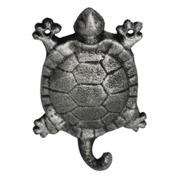 Handcrafted Model Ships 6 in. Cast Iron Turtle Hook - Rustic Silver