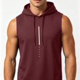 thumbnail image 5 of Stamzod Sleeveless Hoodies for Men Summer Casual Muscle Fit Hooded Sweat Shirt Oversized Workout Hoodie Gym Clothes for Men Wine S, 5 of 7