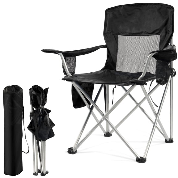 Sprint Demon Folding Camp Chair，Portable Outdoor Chair with Cup Holder & Carrying Bag，for Camping, Beach, Fishing, and Sports Events
