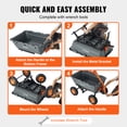 thumbnail image 5 of VEVOR Garden Cart, Durable Poly Dump Cart with Simple Assembly Steel Structure, Versatile Dump Wagon with Dual-Function Handle, Handy Wheelbarrow with 1500 lbs Load Capacity, 13 inch Wheels, 5 of 10