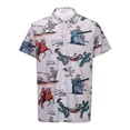 thumbnail image 1 of SHIXIAOO Chemise à Revers d'Été pour Homme pour Imprimé Rétro à Manches Courtes T-Shirt Court Ensemble de Compression pour Homme, 1 of 8