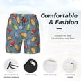 thumbnail image 5 of Lsque Mens Swim Trunks Fruit Ice Cream Pattern - Bathing Suit Compression Liner - Beach Swim Shorts Swimwear - (S-3XL) - Stretch Quick Dry -Large, 5 of 9