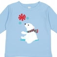 thumbnail image 4 of Inktastic Polar Bear, Bear with Scarf, Cute Bear, Snowflakes Boys or Girls Long Sleeve Toddler T-Shirt, 4 of 5