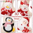 thumbnail image 5 of BadPiggies Christmas Stockings Hanging Ornament, 18.5" Large Size Santa Snowman Deer Penguin Non-woven Xmas Character Fireplace Stockings Decorations (Penguin), 5 of 7