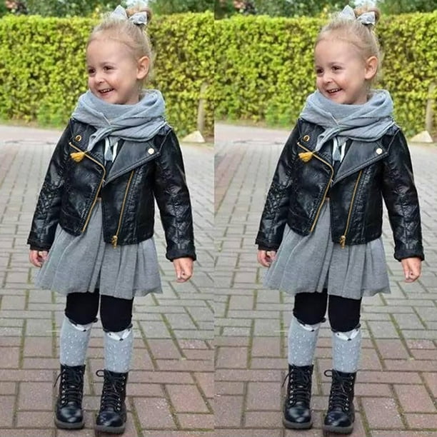 jovati Bebe Fille Vetements Hiver Hiver Fille Garcon Enfants Bebe Vetements d Exterieur Manteau en Cuir Veste Courte Vetements Walmart