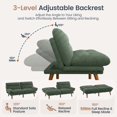 thumbnail image 2 of CHITOOMA 75" Futon Sofa Bed with Adjustable Backrest and Armrests, Convertible Sleeper Couch for Living Room, Bedroom, Apartment or Office, Green, 2 of 11