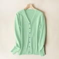 thumbnail image 2 of Ketyyh-chn99 Light Cardigan for Women Summer Fall Coat Women Cardigan Solid Button Down Long Sleeve Classic V Neck Knit Cardigan Sweater With Pockets Mint Green,L, 2 of 5