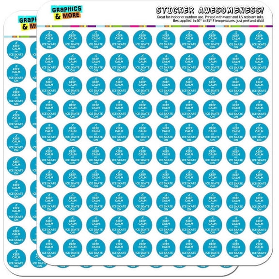 Keep Calm And Ice Skate On Skating 200 1/2" (0.5") Planner Calendar Scrapbooking Crafting Stickers