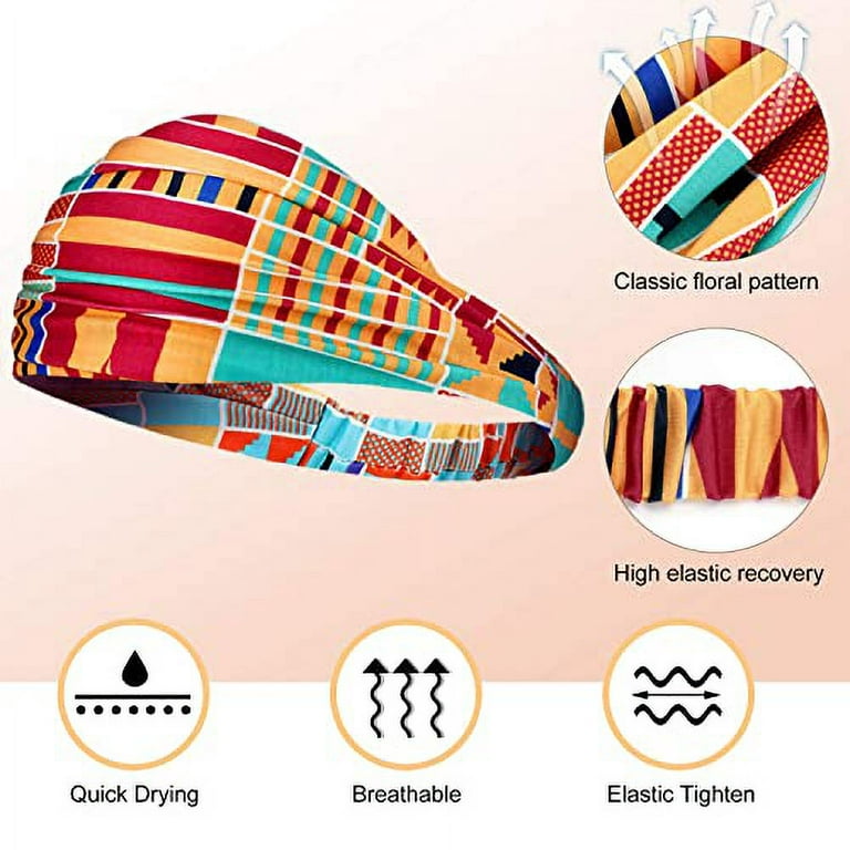 Chuangdi 6 Pieces Headband with Buttons for Mask African Boho Knot Turban  Headbands Nurse Elastic Headbands Beach Hair Accessories for Valentine's  Day