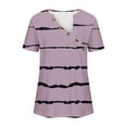 thumbnail image 3 of Yuzhih Short Sleeve Shirts for Women V-Neck Tops Loose Casual Summer Tees Button down Blouses Fashion Summer Tunic, 3 of 5