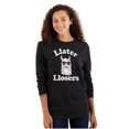 thumbnail image 3 of Llater Losers Nerdy Geeky Cute Llama Plus Size Long Sleeve Graphic Tee Shirt Brisco Brands 2X, 3 of 5