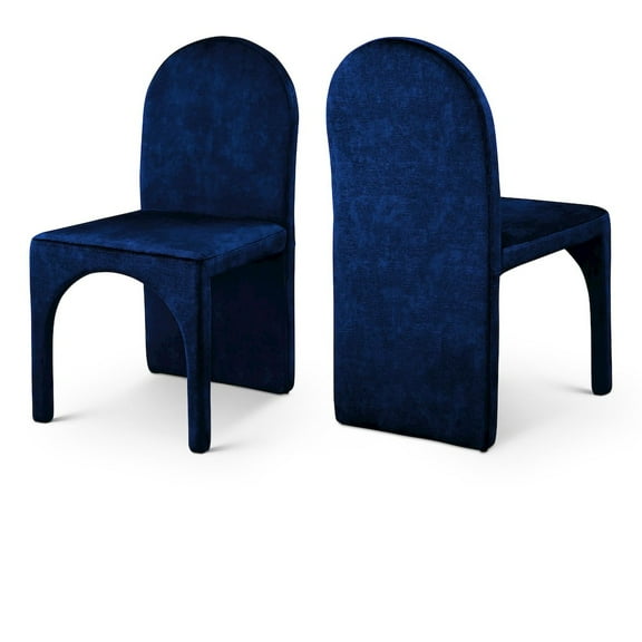 Meridian Furniture Summer Navy Velvet Dining Side Chair (Set of 2)
