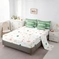 thumbnail image 5 of Manfei Merry Xmas 7-Piece Bedding Comforter Set,Retro Geometric Floral King Bedding Sets,Green White Bed Sheets For Kids,Ultra Soft Home Decor Reversible, 5 of 8
