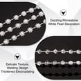 thumbnail image 4 of 0.9 Yards Rhinestone Pearl Flower Chain 0.4 inch Wide Trim Rhinestone Chain Trim Chain Pearl Trim Applique for Wedding Dress Sewing Crafts Bridal Costume Embellishment DIY Decor Silver 1pc, 4 of 7