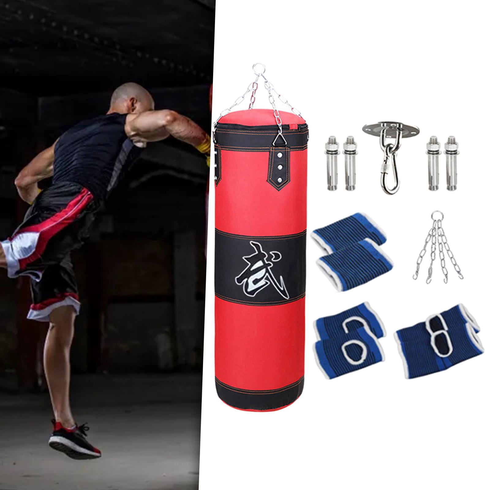funtasica Boxing Bag Boxing Sandbag with Hanging Hook Fitness Unfilled Bag Punching Bag for Kids Home Gym Judo Kickboxing Body Building Red 120cm