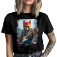 thumbnail image 3 of Camisetas casuales de manga corta con guitarrista de Funky Fox para hombre, camisetas gráficas, 3 of 8