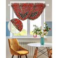 thumbnail image 3 of Waterfall Valances for Windows, Red Bohemian Kitchen Sheer Valance Curtains, Boho Flower Abstract Modern Retro Art Rod Pocket Elegant Swag Valances for Living Room Bedroom, 47.2"x38.5", 1 Panel, 3 of 8
